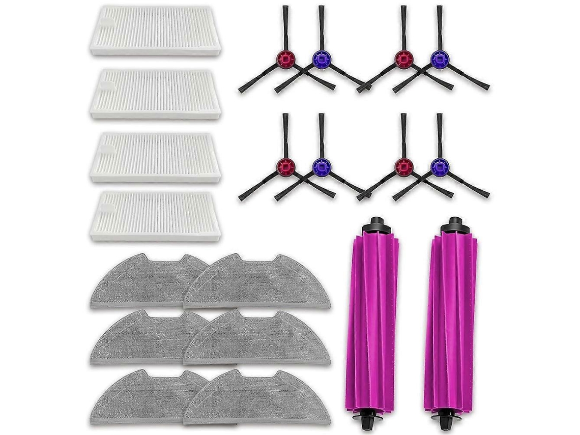 Peças Para Eureka E20 Plus Robô Aspirador Acessórios, 4 Embalagem Filtros, 8pack Escovas Laterais, 6 Esfregão Cápsulas, 2 Principais