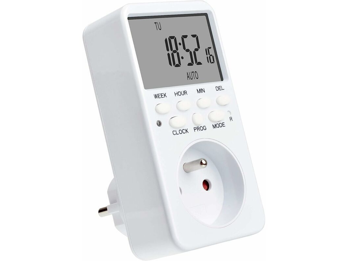 Tomada Temporizadora Digital Programável, Para Uso Doméstico, Ecrã Lcd, 20 Programas Semanais