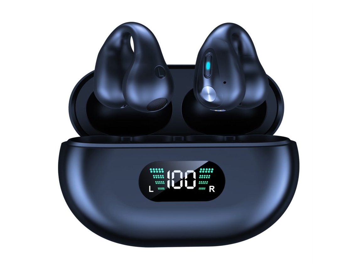 Auriculares Bluetooth True Wireless Q80 5.3 Condução Óssea com Clip Preto