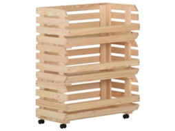 Vegetable Trolley, Vegetable Trolleys Vidaxl Marrom Madeira De Pinho (77 X 30 X 80 Cm)