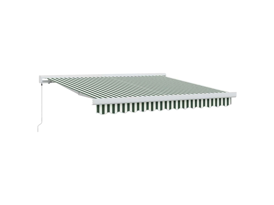 Conjunto 1 Toldo Retrátil Vidaxl Verde Lona (350 X 250 Cm)