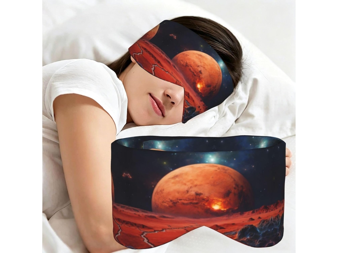 Máscara De Dormir Confortável Com Estampa Marte