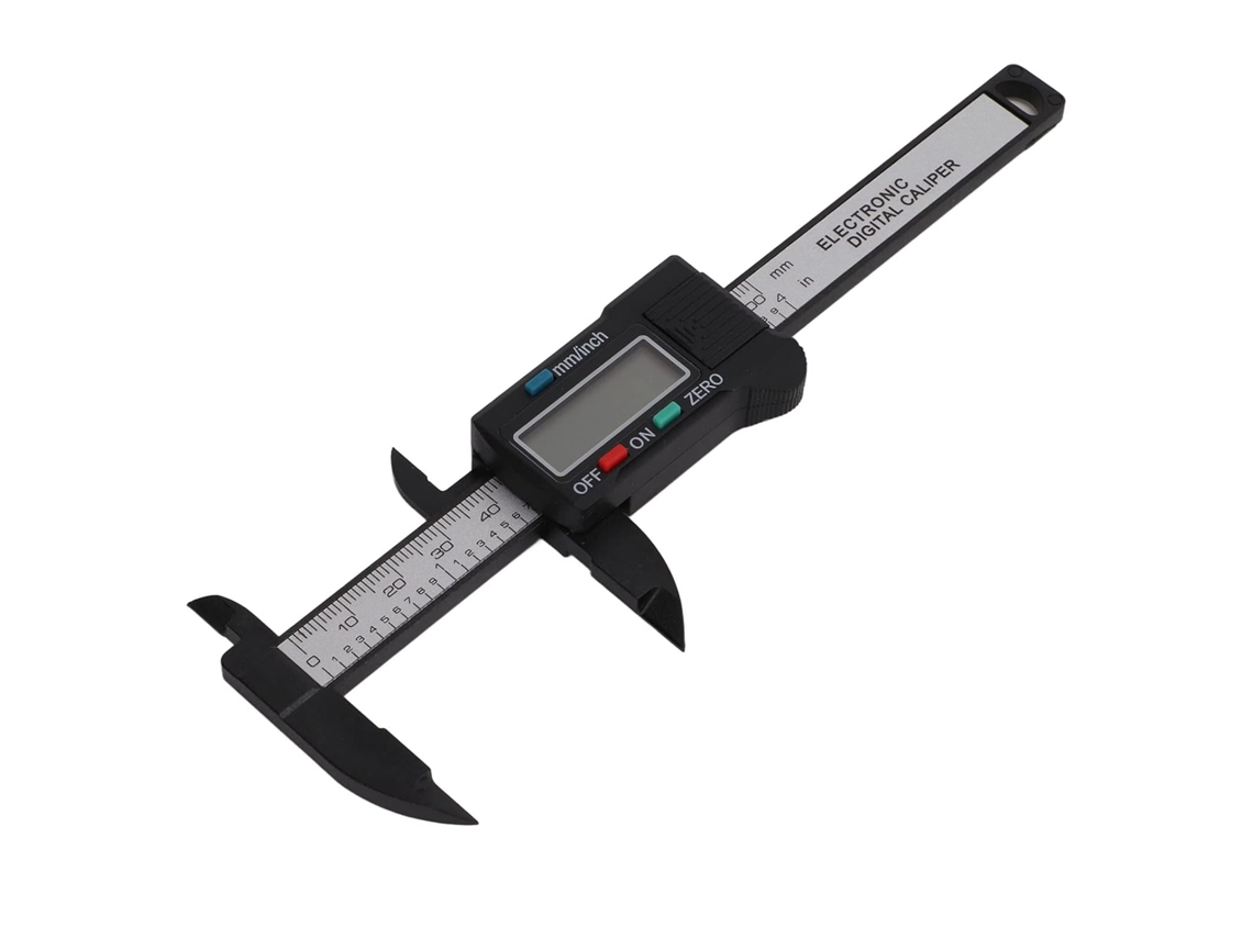 Paquímetro digital suave de 0 a 100 mm, mini de plástico com LED para