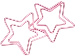 Clips Caneta, Pacote Com 100 Unidades, Clipes Fofos Em Formato De Estrela, Banhados A Metal, Superfície Brilhante