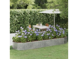 Vidaxl Canteiro Elevado Jardim 322x100x36 Aço Galvanizado Prateado