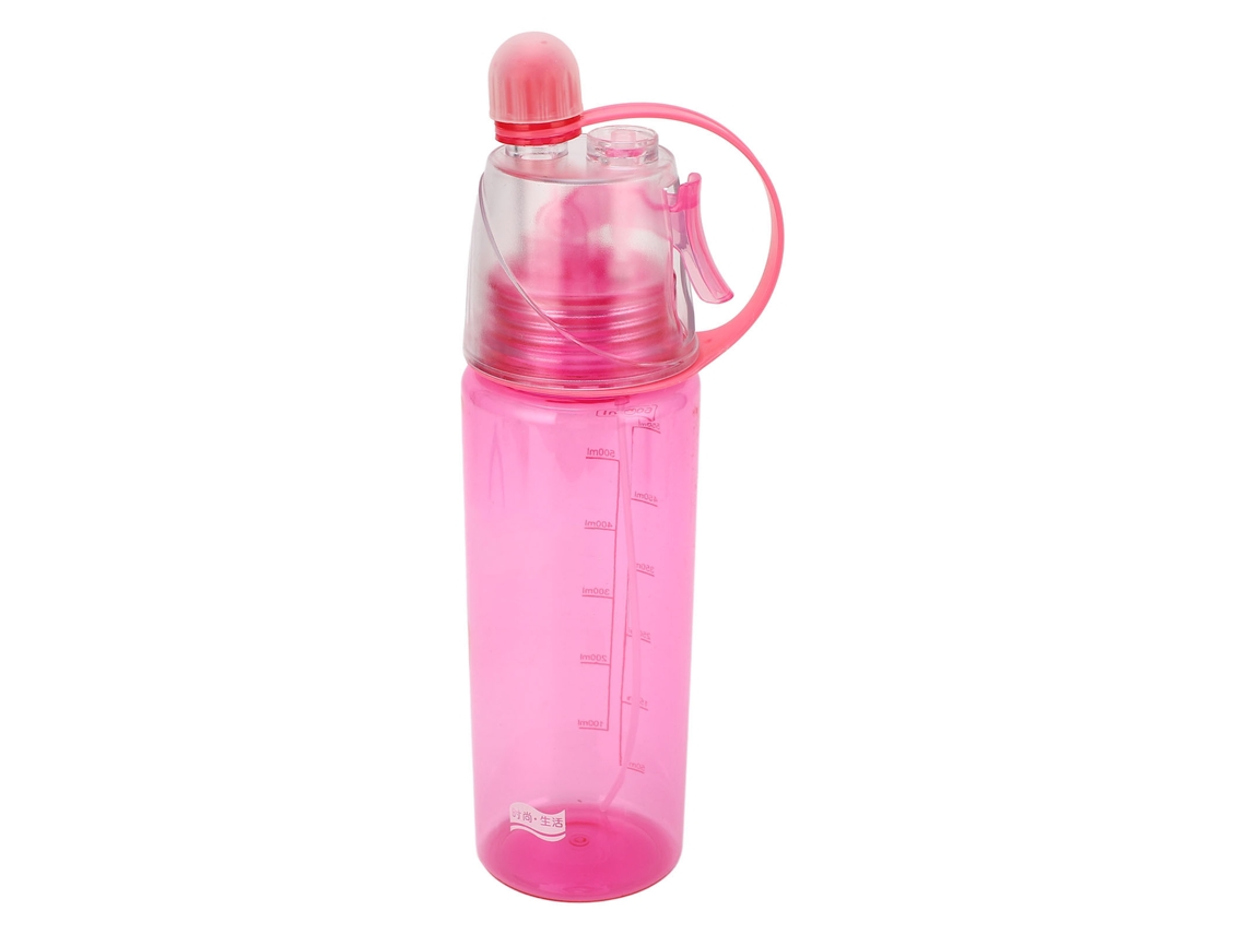 Mali garrafa de Água com Sprayer de Névoa Grande Capacidade com Escala Clara Plástica para Esportes Hiking Piquenique Rosa