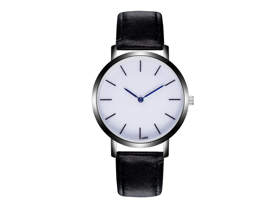 Reloj Casual De Moda Unisex Con Cuerda De Cuero Negro De Marca Zhoulianfa