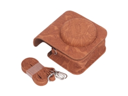 Bolsa Protectora Vintage Para Cámara Instantánea Fujifilm Instax Mini 12 Con Patrón 3d Grabado Marrón