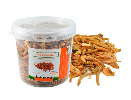 Mix de Insectos Secos. Alimento deshidratado para gallinas, Pavos, faisanes y Otras Aves de Corral (600 g)