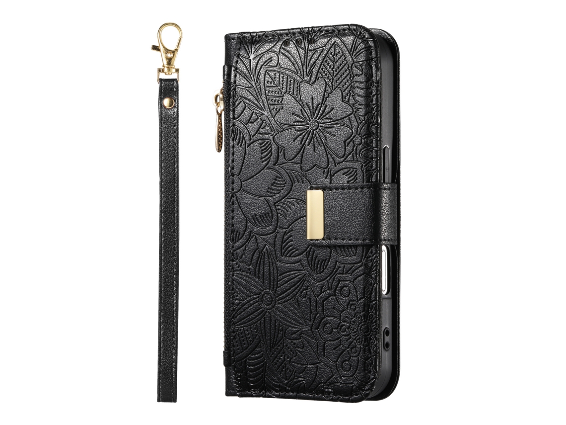 Capa Para Celular Com Cordão E Compartimento Completo Para Cartões.preto Com Cordão Combinando, Moto G62