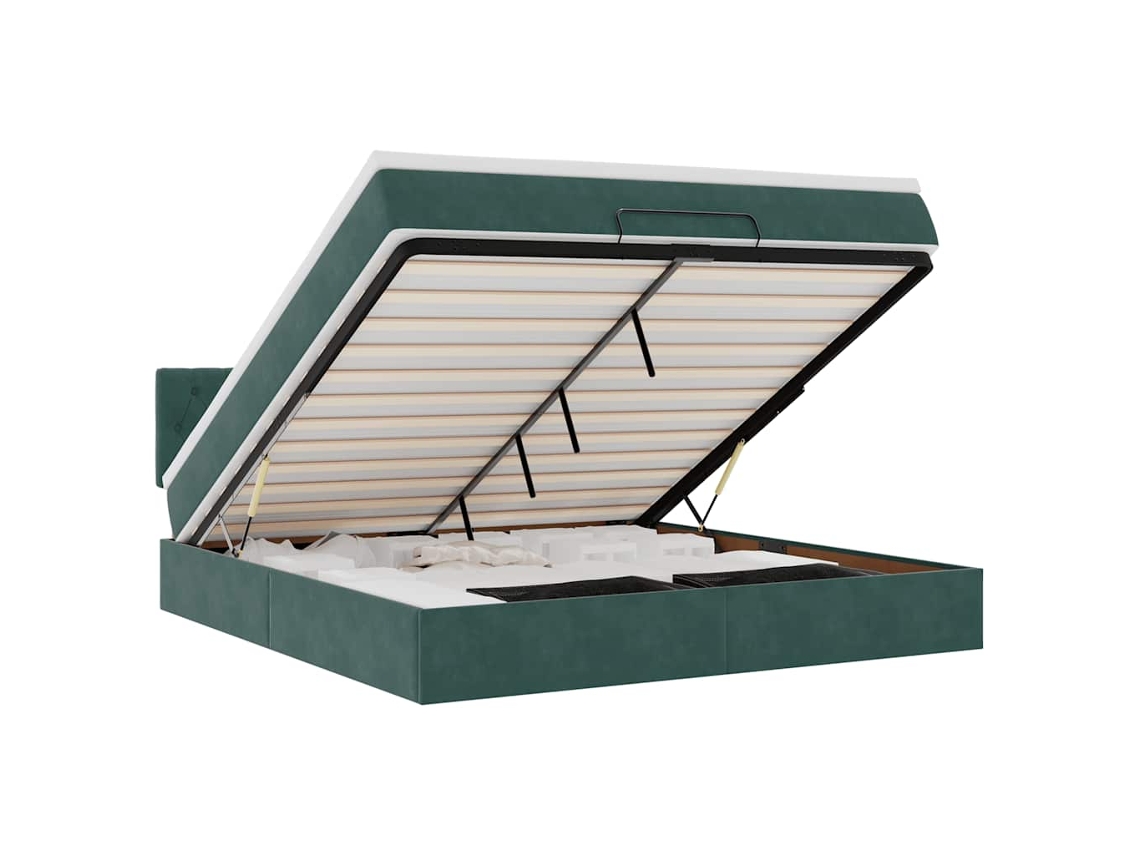 Ottoman Bed Frame, Ottoman Bed Frames Vidaxl Verde Veludo (180 X 200 Cm)