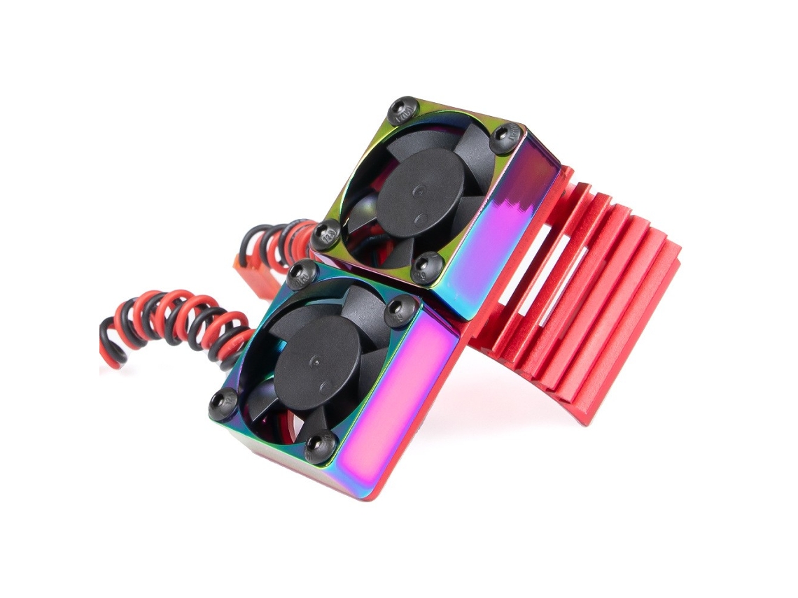 Radiador de Resfriamento de Motor Metal Ventilador Duplo Motores Escovados Sem Escova 36mm 380 540 550 3650 Carros Rc Peças Reposição MDUG
