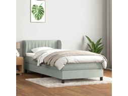 Vidaxl Cama Com Molas/colchão Cinzento-claro 80x220 Cm Veludo