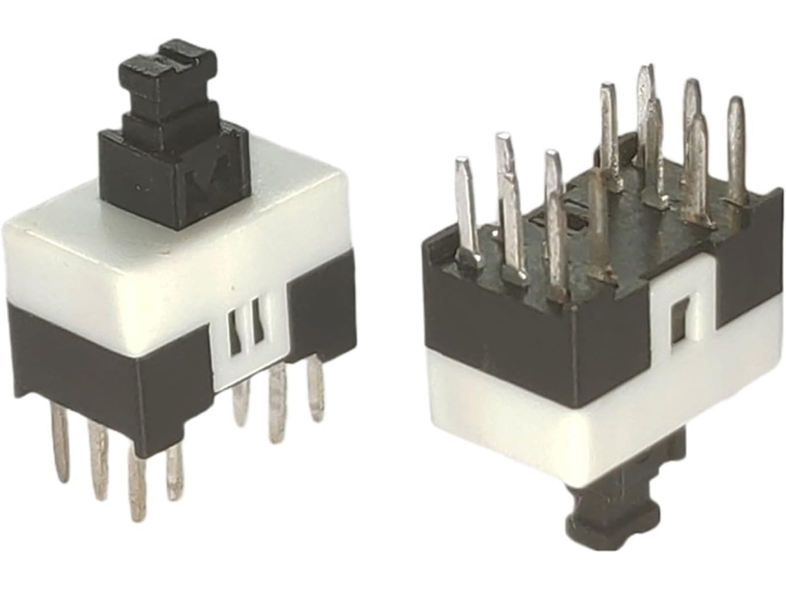 Lote De 10 Interruptores Liga Desliga 12 Pinos Com Intertravamento Dip, 11mm X 7mm E Trava Automática