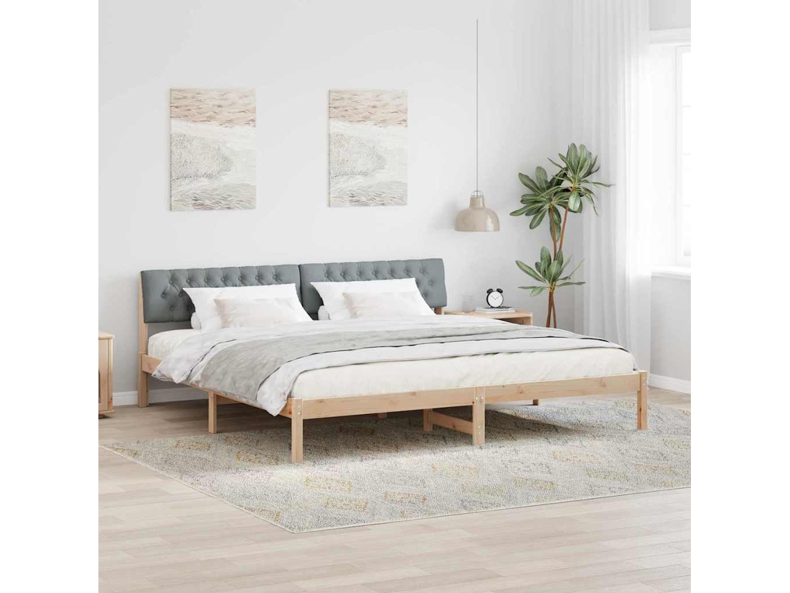 Vidaxl Estrutura da Cama Marrom e Cinza Claro 200 X 200 Cm
