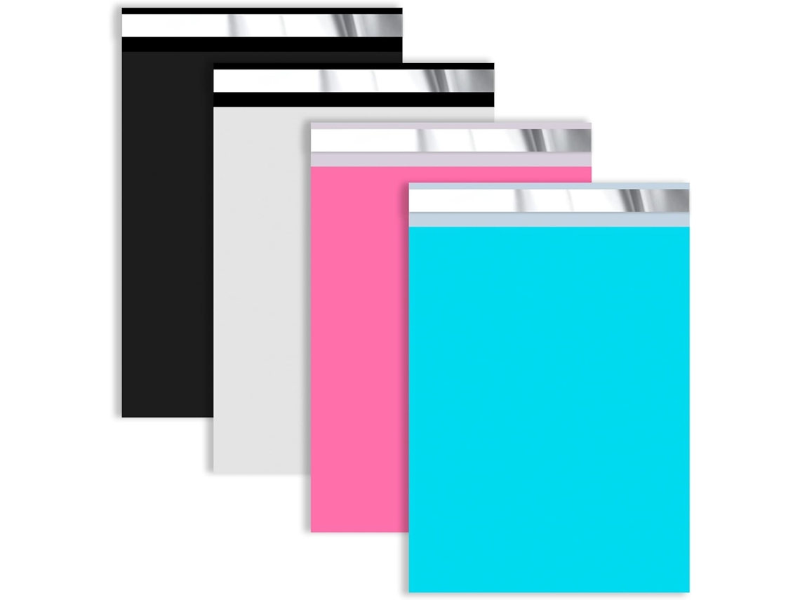 Poly Mailers 14,5x19 Bolsas 50 Unidades, Envelopes De Expedição Em Plástico Cor Mista Com Estampagem 2,4 Mil,