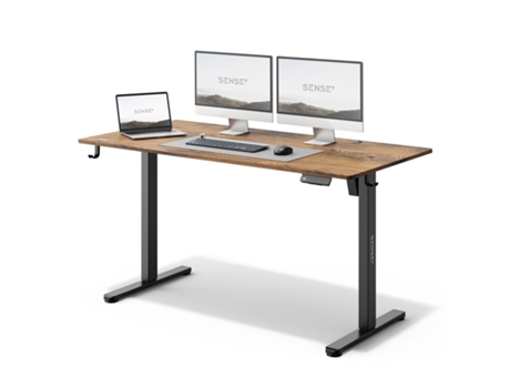 Mesa Elétrica Sense7 Nojo 140 Preta Castanho Escuro
