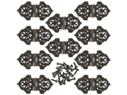 10 bisagras antigas de bronze para móveis de cozinha armários caixas de madeira decorativas 5 2x2 7cm S/MARCA