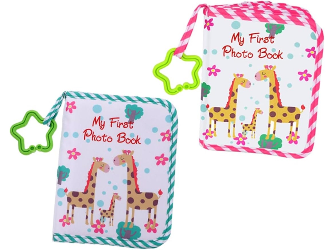 Conjunto de 2 Álbuns de Fotos para Meninos e Meninas com Capa de Tecido Macio, Capacidade para Várias Fotos, CHABERLU