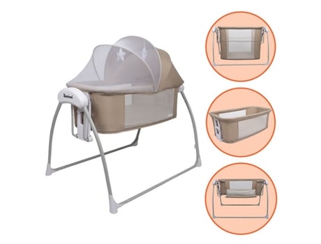 Berço De Baloiço Elétrico 4em1 Coco Beige Baninni