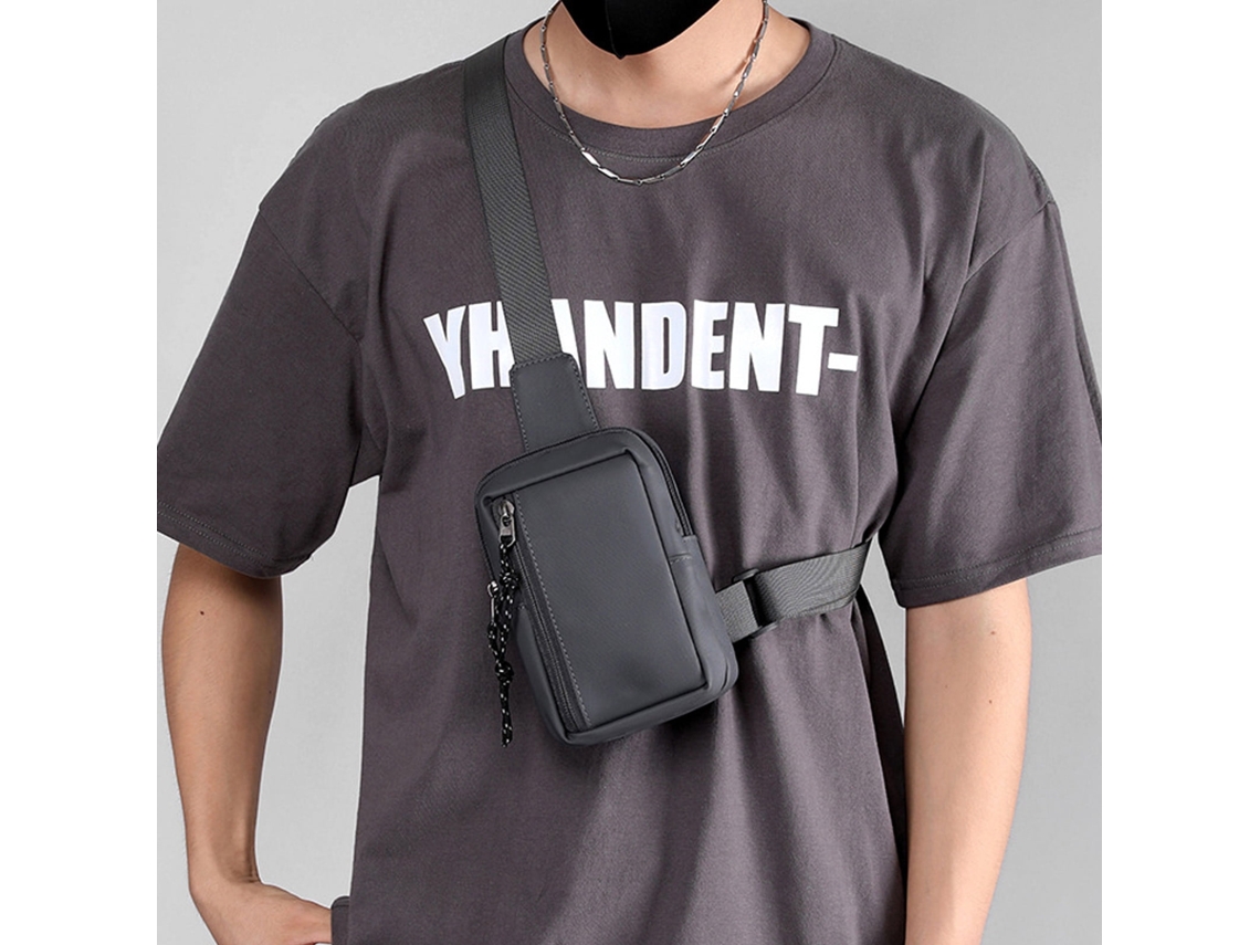 Bolsa De Peito De Couro Para Homem