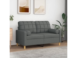 Vidaxl Almofadas Decorativas 2 Pcs Ø15x50 Cm Tecido Cinzento-escuro