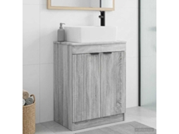 Vidaxl Gabinete De Banheiro Com Pia Sonoma Cinzento 54 X 35 X 83 Cm
