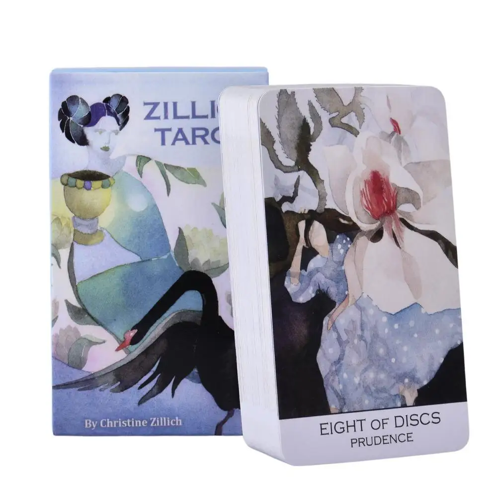 Um Baralho De Tarô Cilic De 78 Cartas, Com Um Guia Em Papel, Apresentando Um Estilo Vibrante De Pintura A Tinta.