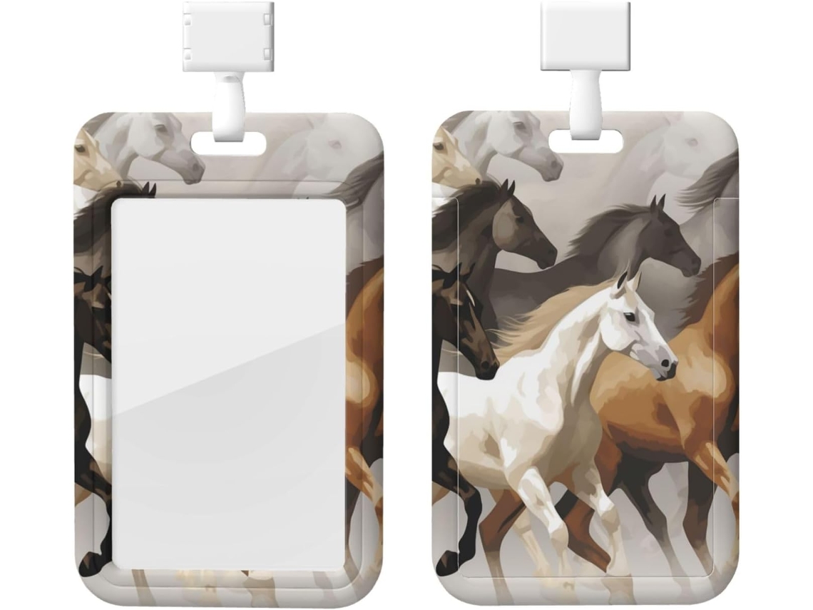 Porta Crachá Com Cordão, Porta Crachá De Plástico À Prova D Água, Porta Crachá Com Design De Cavalo Fofo, Retrátil