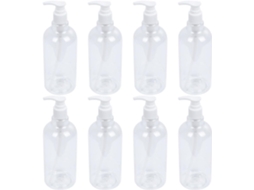 Com 8 Frascos De 500ml Em Pet Transparente Com Bomba Dosadora, Frascos Recarregáveis Para Shampoo.