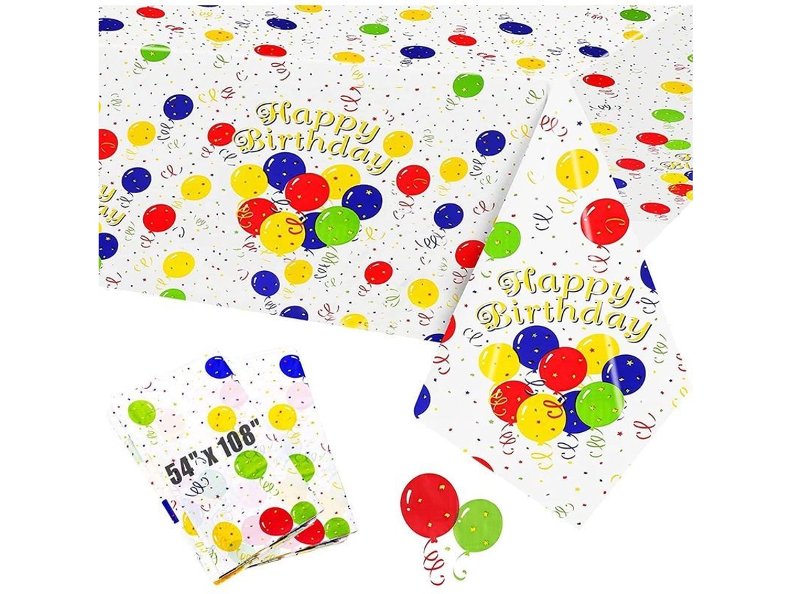 2026 manteles Desechables para Fiesta, 2 Piezas Cubiertas de Mesa de Cumpleaños Con Globos Coloridos