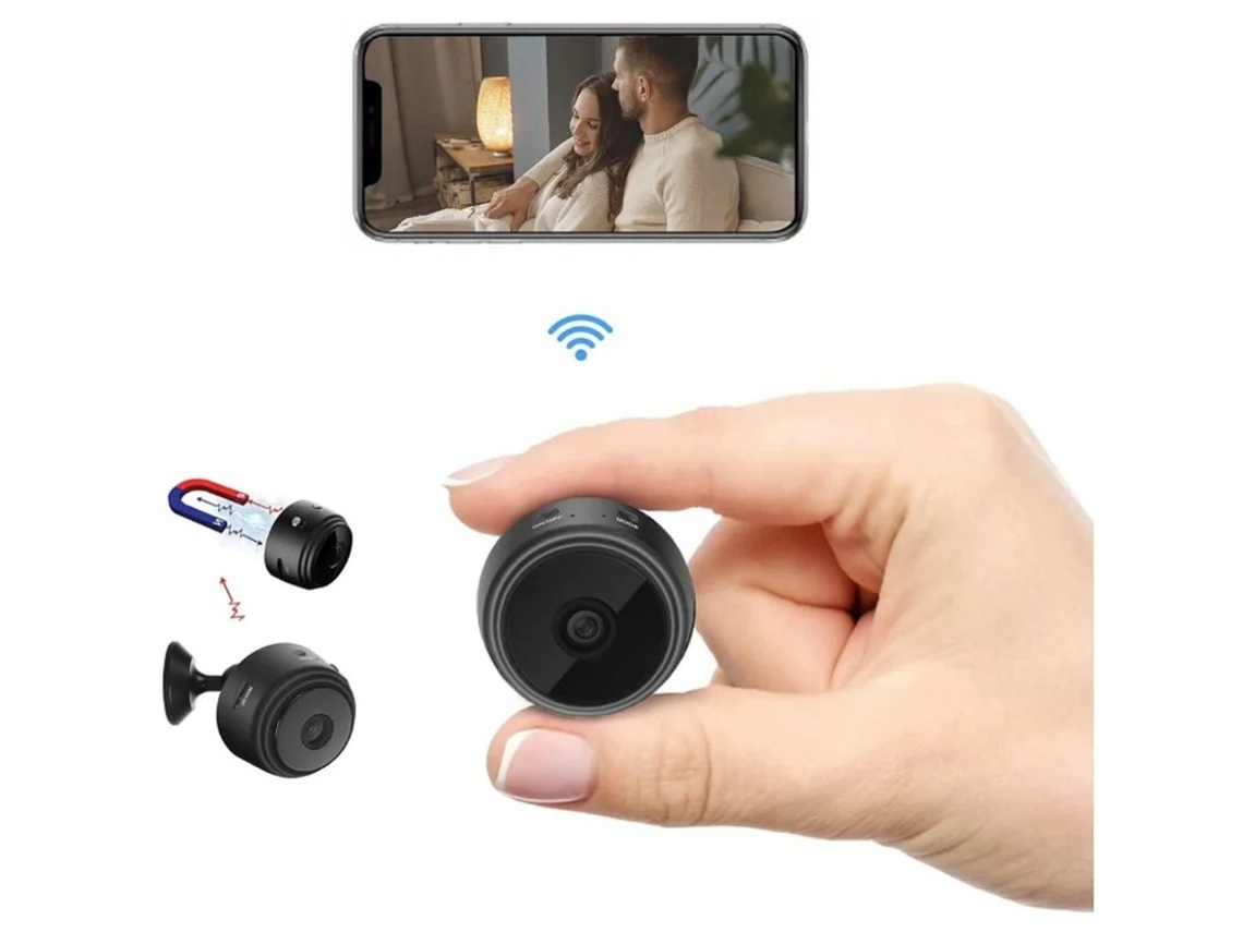 Mini câmera sem fio Wi-Fi HD 1080P, câmera escondida para babá eletrônica, transmissão ao vivo, câmeras pequenas com aplicativo para celular, visão noturna, preto Bestvite