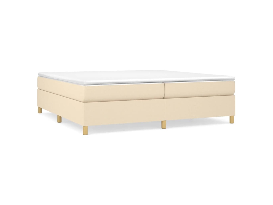 Cama com Molas/colchão 200x200 Cm Tecido Cor Creme MAISON EXCLUSIVE