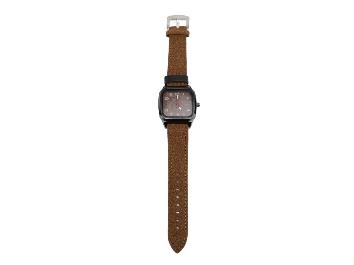 2026 relógio de Quartzo Casual Masculino com Pulseira de Couro Marrom