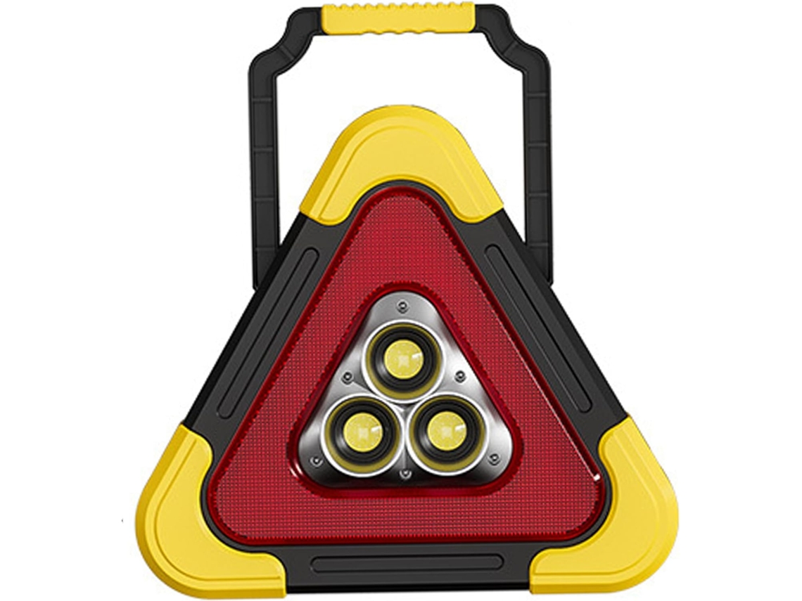 Conjunto De 1 Sinalizadores Emergência Triangulares Led Para Estrada, Recarregáveis Por Energia Solar E Usb, Com 5 Modos