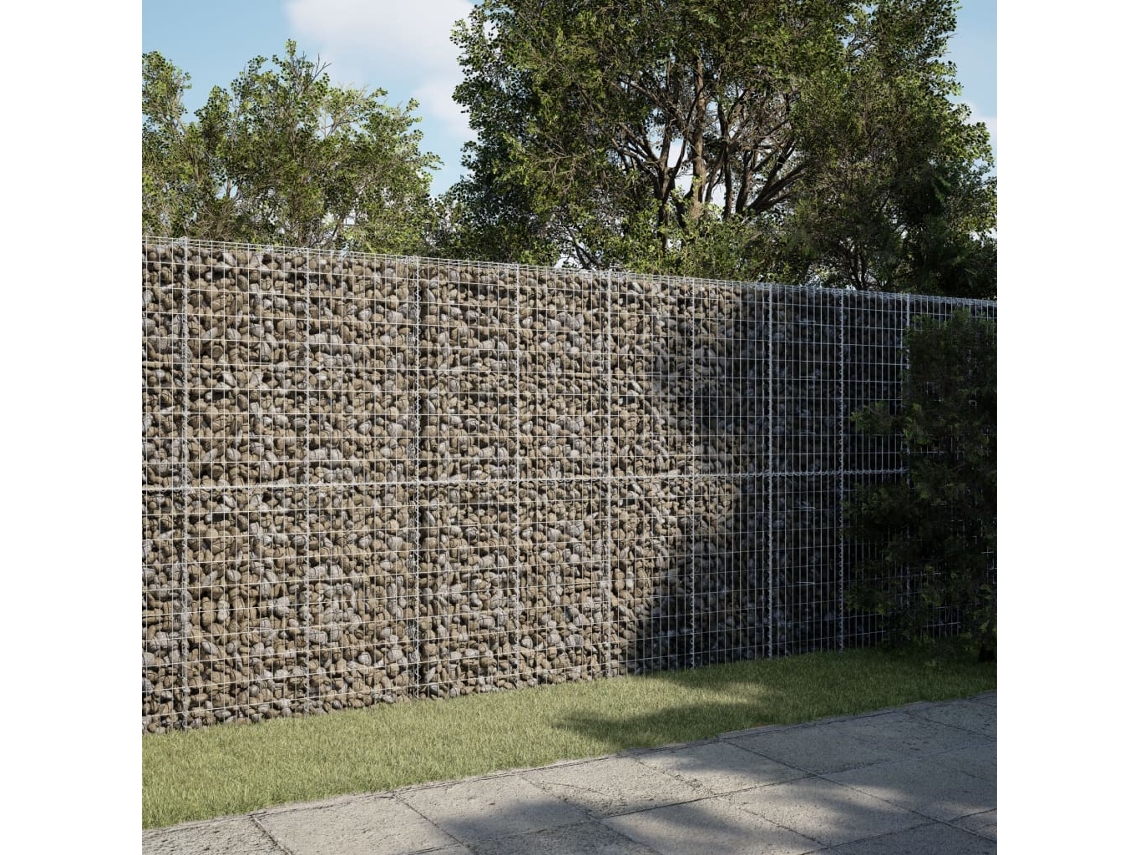 Vidaxl Cesto Gabião Com Cobertura 300x100x200 Cm Ferro Galvanizado