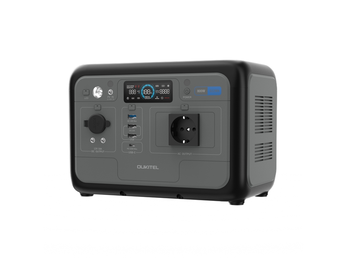 Estação De Energia Portátil Oukitel P800e, 512wh 800w Bateria De Reserva Com Carregamento Rápido Ac+dc, Gerador Solar Para Campismo E Emergências
