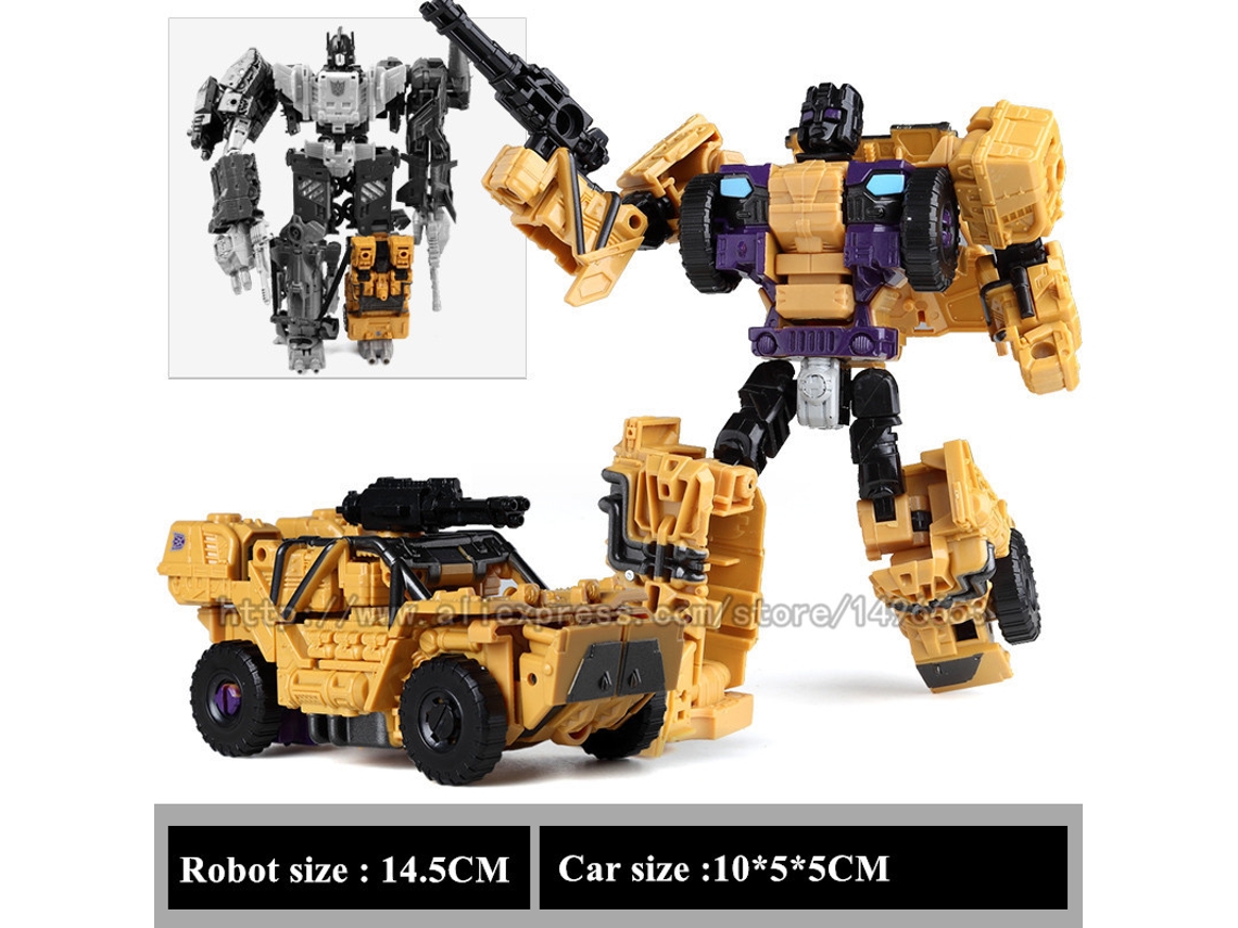 Hzx Cool New Transformação Robô Carro Brinquedos Meninos Anime Bruticus Avião Tanque Engenharia 5in1 Modelo Ko Presente Infantil Aquaforge