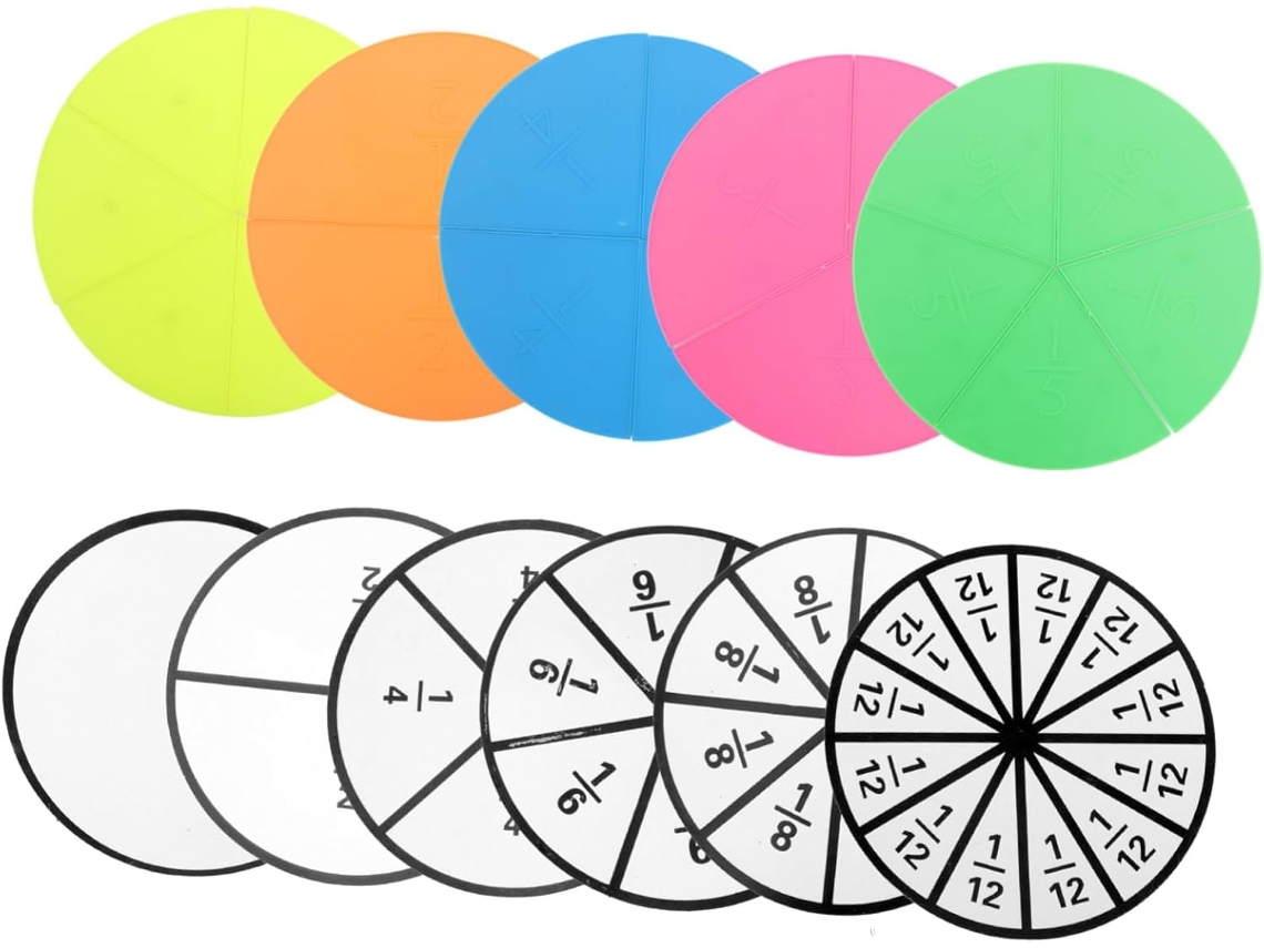 Jogo De Frações Magnéticas Para Educação: Círculos E Tiras De- Ferramenta Interativa De Cálculo Visual