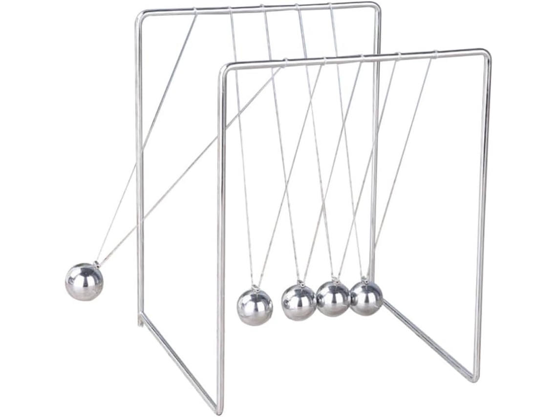 Ornamento de mesa quadrado Newton em aço inoxidável