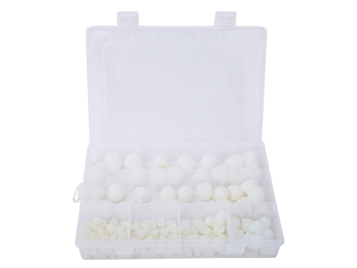 Kit Com 145 Peças De Tampas Sextavadas Para Parafusos, Protetores De Porca Borracha Branca E Acessórios Para Ferramentas