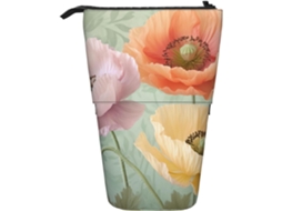 Case Trousse Crayons Télescopique Pastel Poppies Print Durable Peil Télescopique Légère Boite Crayon