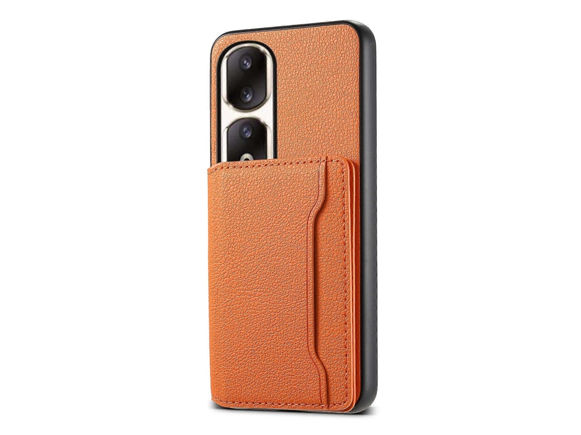 Capa Para Celular Honor 90 Pro Com Textura De Bezerro, Design De Bolsa Para Cartões E Cobertura Total.