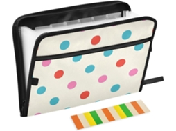 Jaqueta Moderna Com Estampa De Bolinhas, Nas Cores Verde Azulado, Vermelho E Pêssego, Com 13 Bolsos, Tamanho A4 E
