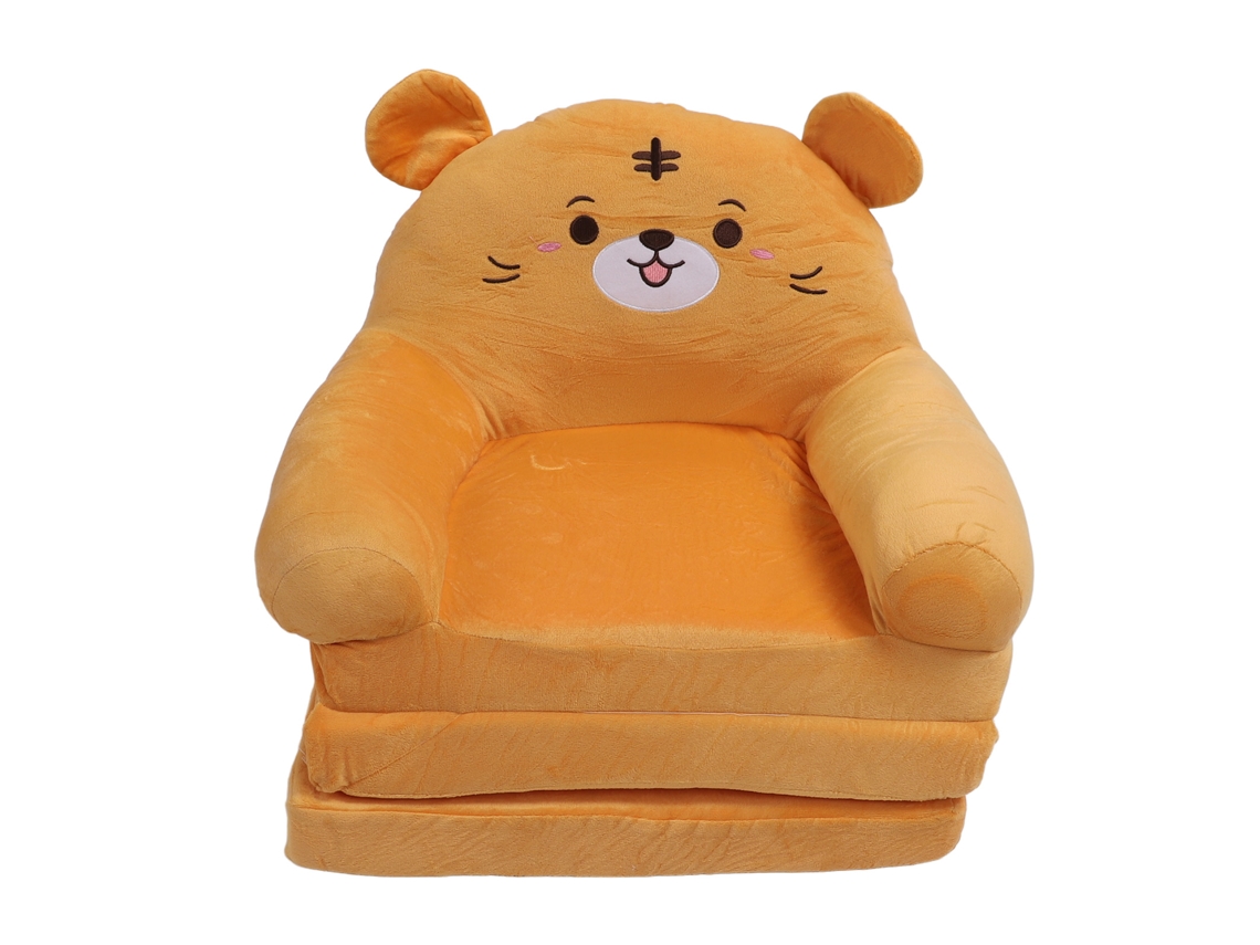 Sofá dobrável para crianças, pelúcia, com padrão de desenho animado, flip open, para bebê S/MARCA