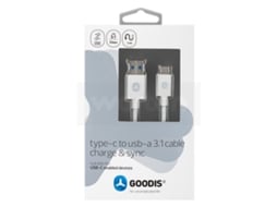 Cabo GOODIS 3.1 (USB - USB-C - 1.5m - Branco) — USB - USB-C | 1.5 m