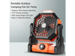 Ventilador Portátil Camping Led Bateria 7800mah Silencioso