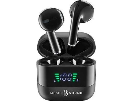 Auriculares Bluetooth MUSIC SOUND - BTMSTWSS (In Ear - Preto)