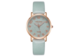 Relógio Feminino Casual de Quartzo com Pulseira Pu Fashion Simples Elegante Verde