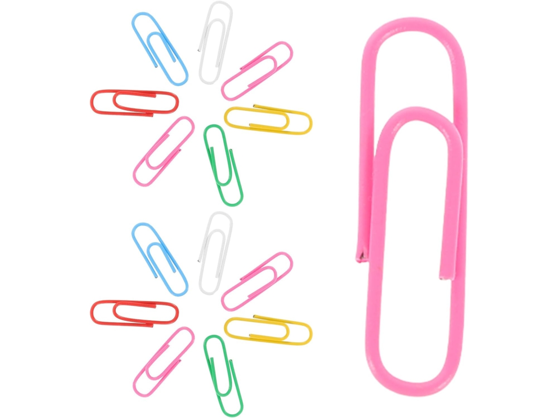 Conjunto de 400 clipes de papel de plástico multicoloridos Jojofuny de 28 mm, ideais para mesa e escola.